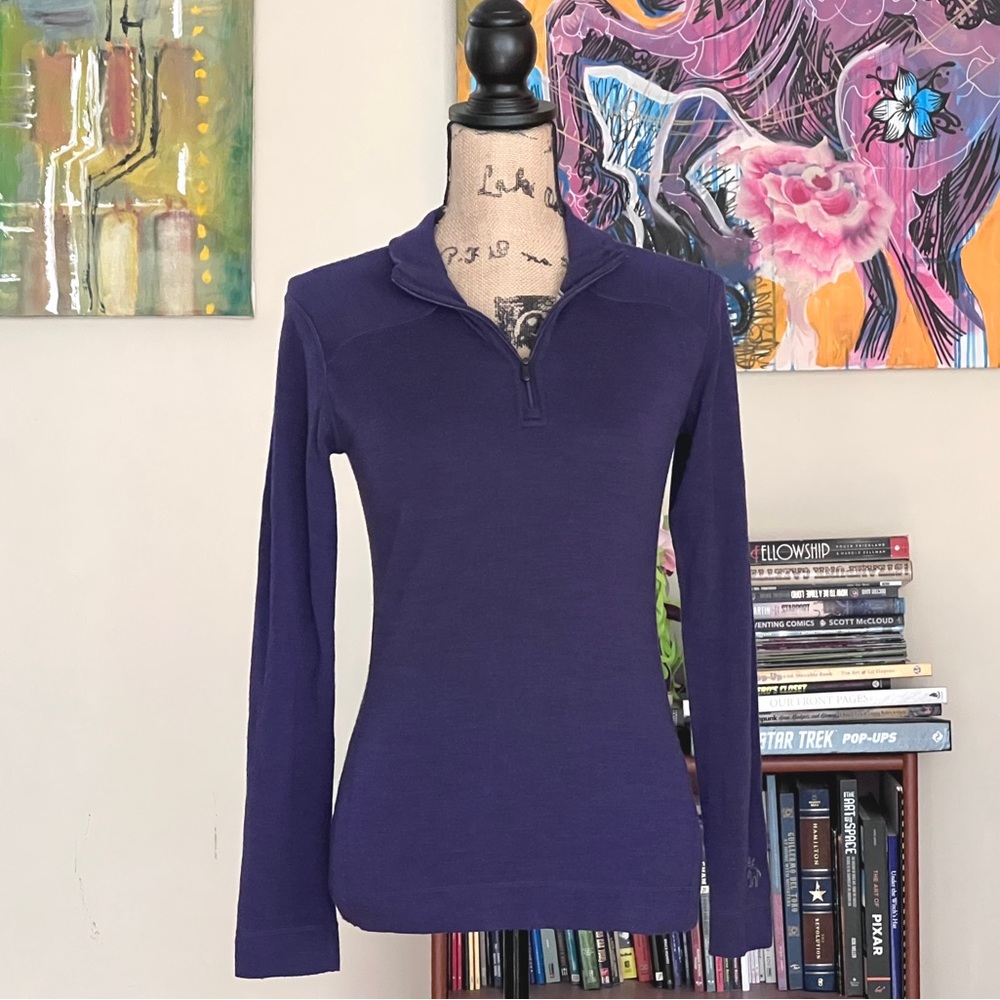 Smartwool Purple Quarter Zip Pullover Sweater